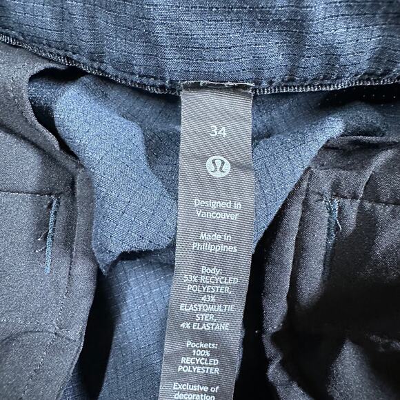 Lululemon Commission Slim-Fit Pant WovenAir Navy Blue Men's Size 34 x 33 EUC - Picture 3 of 8
